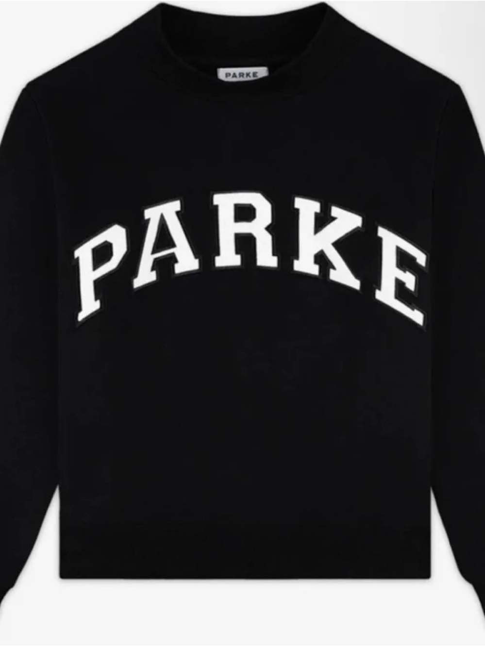 Parke Black Crewneck Sweater with White Arch Logo